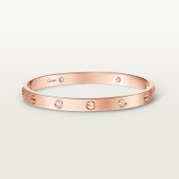 Браслет Cartier LOVE bracelet, classic model, brushed, 4 diamonds B6080017