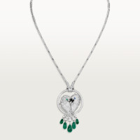 Колье Cartier  Faune et Flore de Cartier necklace, emerald drops, paved HP300100