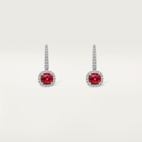 Серьги Cartier Destinée sleeper earrings, 2 cushion-cut rubies, paved N8515207