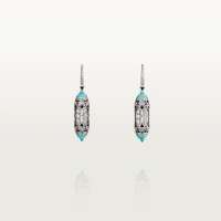 Серьги Cartier Géometrie & Contrastes earrings, turquoise, paved H8000495