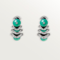 Серьги Cartier Géometrie & Contrastes earrings, chrysoprase, paved H8001154