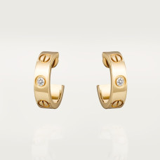 Серьги Cartier LOVE hoop earrings, classic model, 2 diamonds B8022900