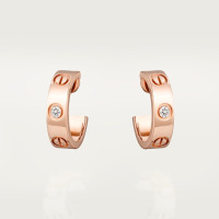 Серьги Cartier LOVE hoop earrings, classic model, 2 diamonds B8301218