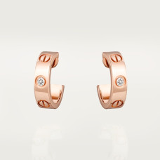 Серьги Cartier LOVE hoop earrings, classic model, 2 diamonds B8301218