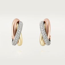 Серьги Cartier Trinity earrings, classic model, half-paved B8031900