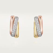 Серьги Cartier Trinity earrings, cushion-shaped, half-paved B8301535