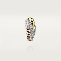 Серьга Cartier Trinity single earring, lacquer, half-paved B8301513